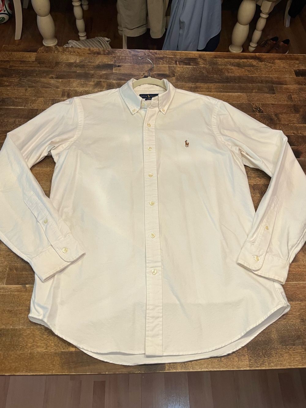 Ralph Lauren polo Men's White Button-Down Oxford Shirt with Embroidered Polo M